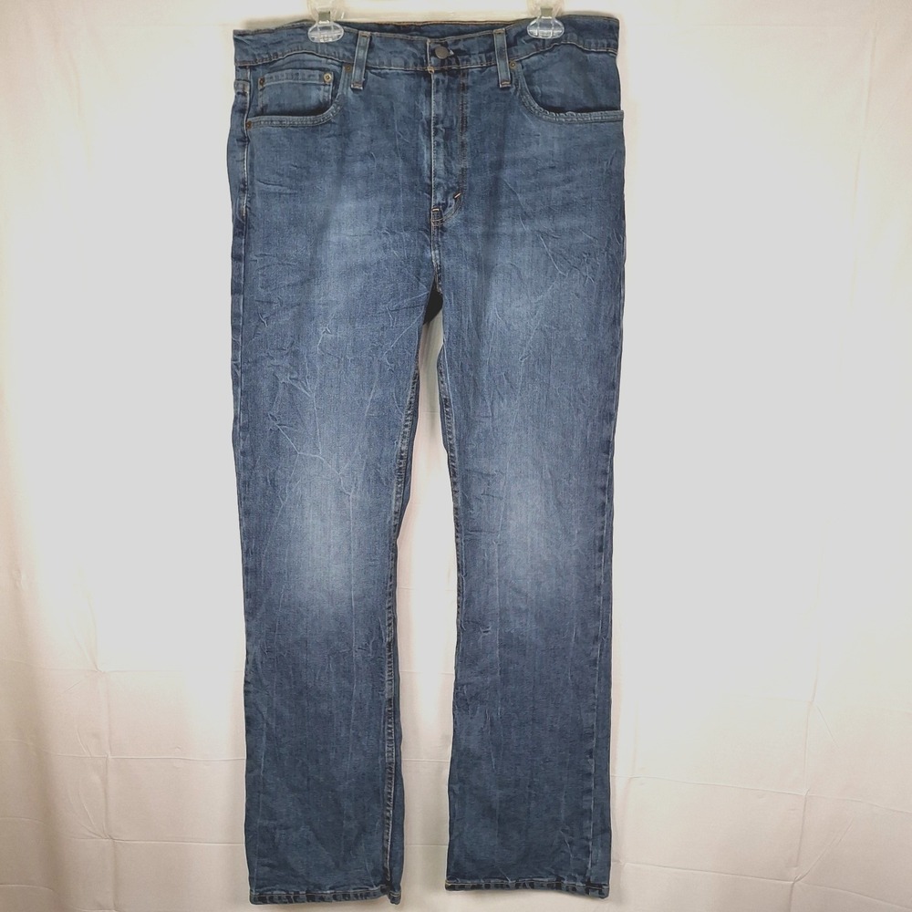 Levi's 527 BootCut Jeans Mens 36x34 (Fits 36x33) Faded Blue Stretch Cowboy Denim